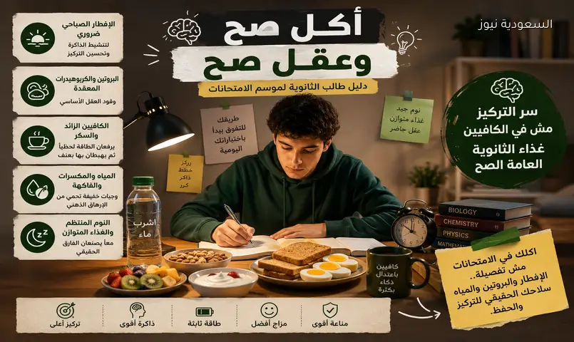 وقود الدماغ لطلاب الثانوية: البروتين والماء يضمنان التركيز
