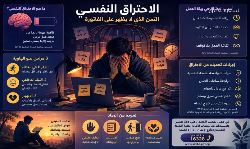 الاحتراق الوظيفي: متى يصبح العمل عبئاً لا يزول؟