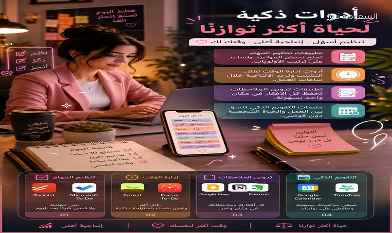 وداعًا للفوضى: تطبيقات هاتفية لترتيب يومك وزيادة إنتاجيتك