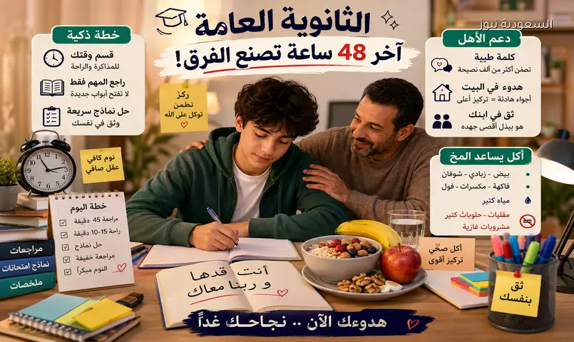 نصائح حاسمة لطلاب الثانوية: هدوء وتركيز قبل ساعات الامتحان الأخيرة