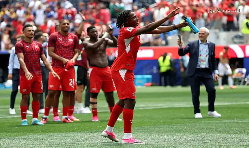 مانزامبي يحصد جائزة أفضل لاعب في مباراة سويسرا وكندا للمرة الثانية تواليًا