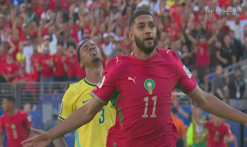 المغرب يتقدم على البرازيل بهدف إسماعيل صيباري
