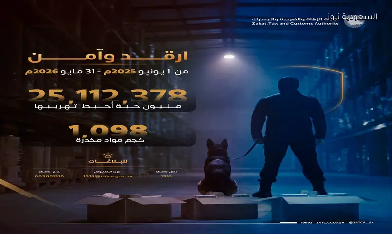 السعودية: إحباط تهريب 25 مليون حبة مخدرة وطن من المواد الممنوعة خلال عام