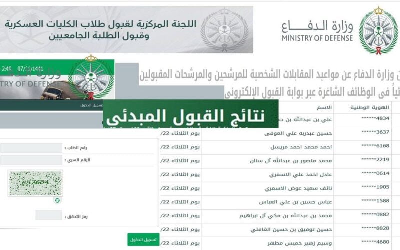 اعلان وزارة الدفاع نتائج القبول 1445 رجال ونساء PDf التجنيد الموحد في المملكة العربية السعودية