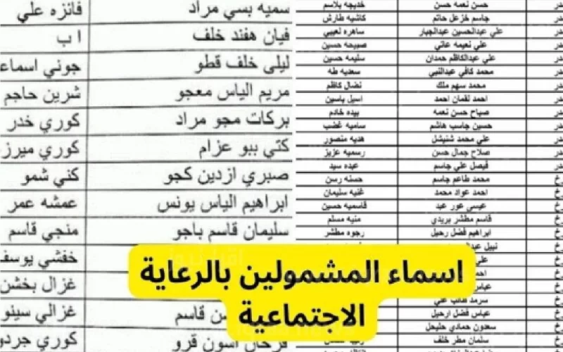 “متاح الان” رابط أسماء المشمولين في الرعاية الإجتماعية الدفعة الأخيرة في العراق 2023 عبر منصة مظلتي