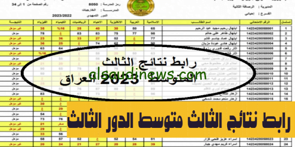 ملازمنا pdf ناو.. رابط استخراج نتائج الثالث متوسط الدور الثالث 2023 نتائجنا العراق بالرقم الامتحاني pdf