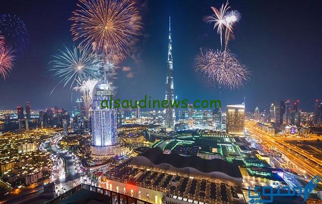 احتفالات ليلة رأس السنة فى دبى الامارات