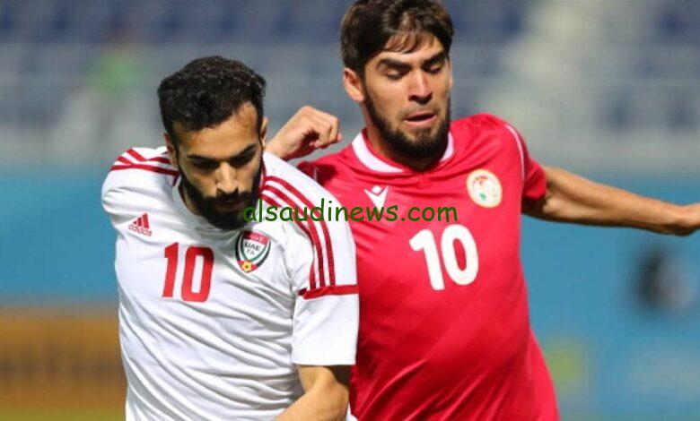 موعد مباراة الإمارات وطاجيكستان في كأس أمم أسيا والقنوات الناقلة مع التشكيل