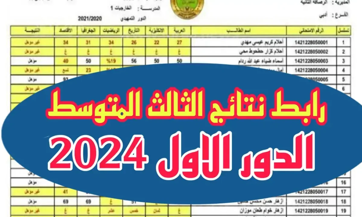 نتائج الثالث المتوسط دور أول في العراق 2024