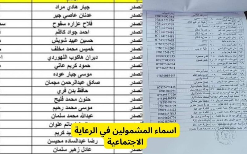 هسه الإعلان عن أسماء الرعاية الاجتماعية الوجبة الأخيرة في العراق عبر منصة مظلتي والمستندات المطلوبة