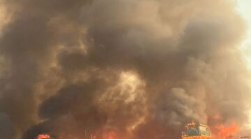 حريق هائل بالحي الشعبي بمدينة الإنتاج الإعلامي 2