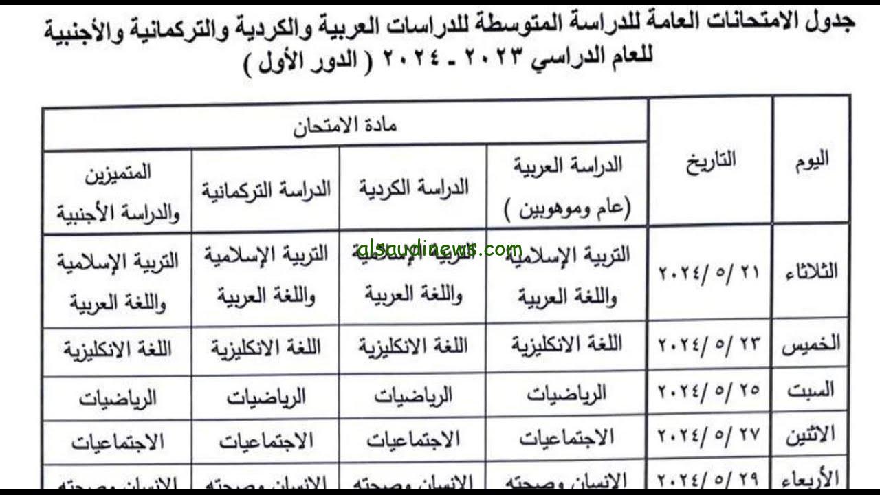 ” تحميل now وزارة التربية تعلن ” جدول امتحانات الدور الثالث للصف الثالث المتوسط والسادس الاعدادي العراق 2024 تحميل ومعرفة موعد الامتحان