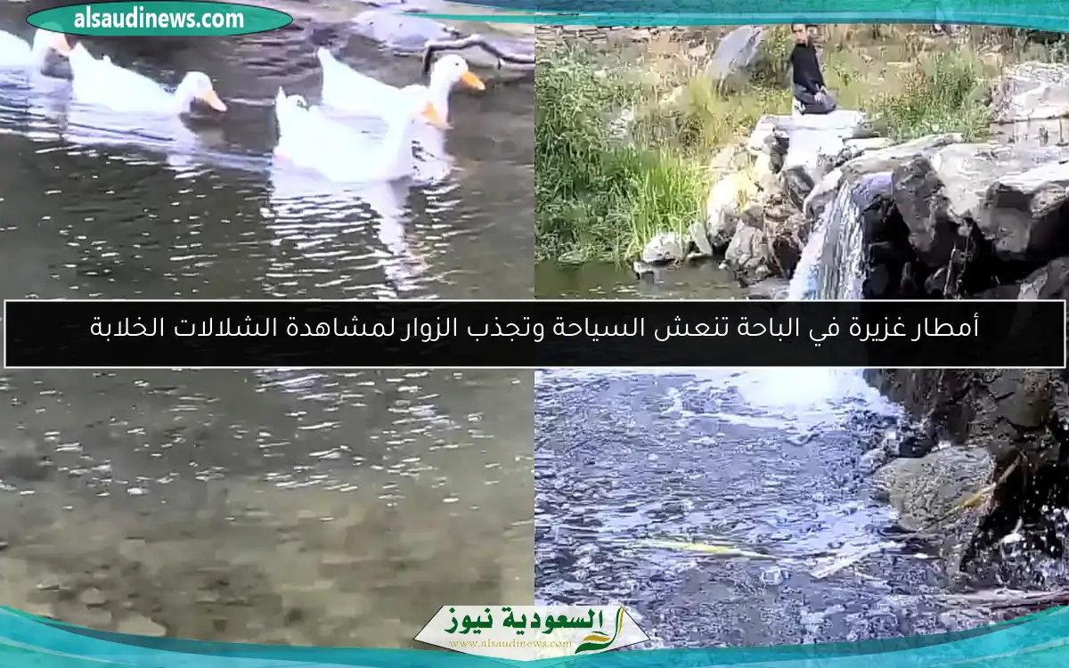 أمطار غزيرة في الباحة تنعش السياحة وتجذب الزوار لمشاهدة الشلالات الخلابة