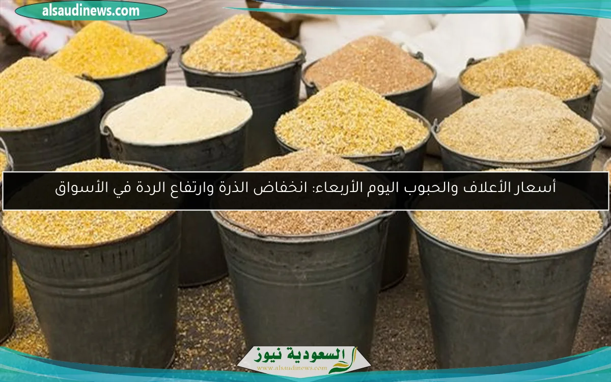 أسعار الأعلاف والحبوب اليوم الأربعاء: انخفاض الذرة وارتفاع الردة في الأسواق