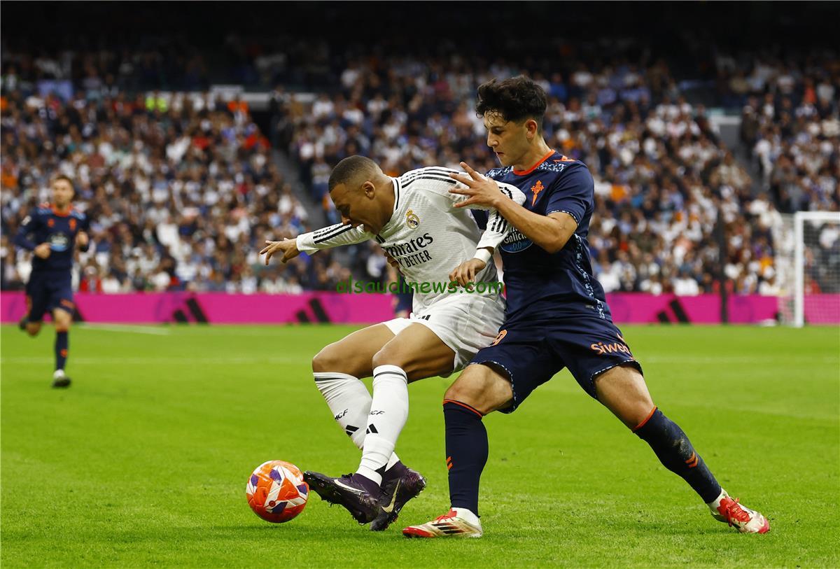 مبابي يقود ريال مدريد للفوز على سيلتا فيجو بثلاثية ويلاحق برشلونة