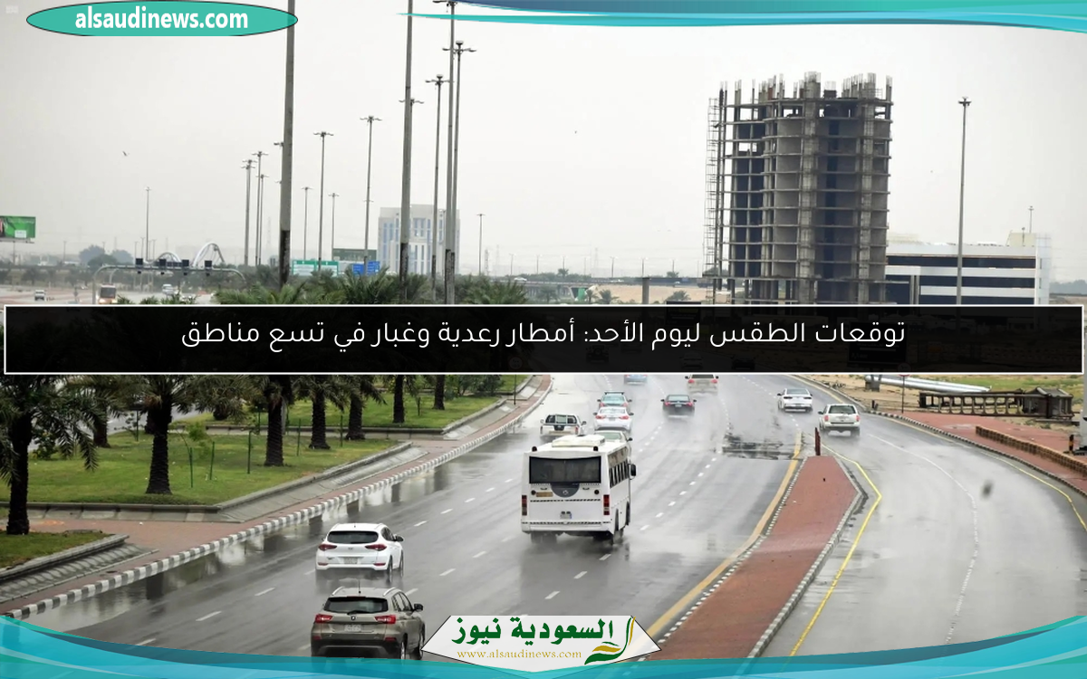 توقعات الطقس ليوم الأحد: أمطار رعدية وغبار في تسع مناطق