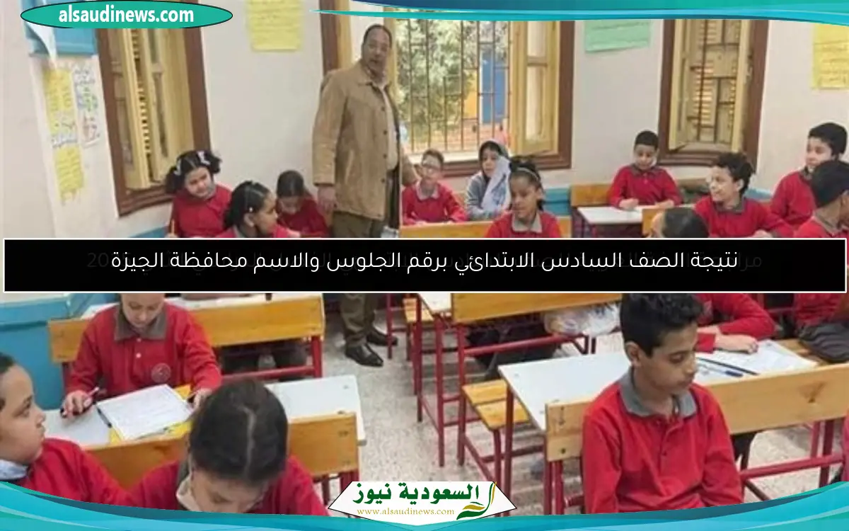 نتيجة الصف السادس الابتدائي برقم الجلوس والاسم محافظة الجيزة