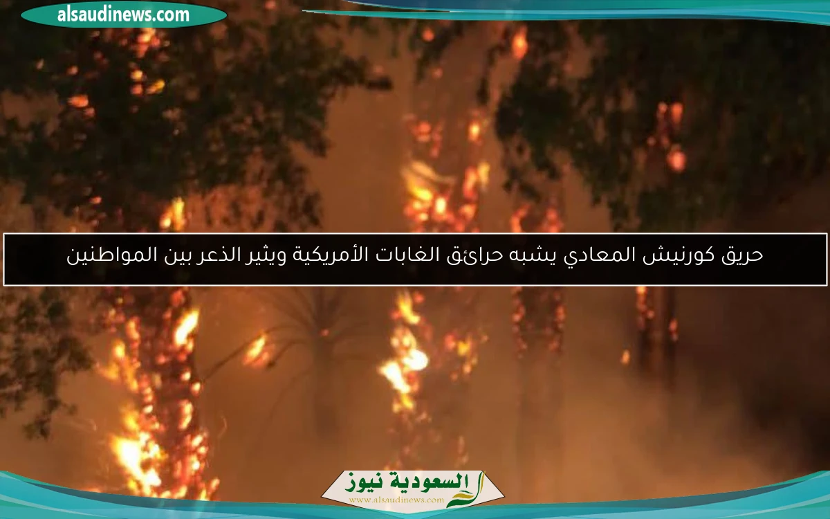 حريق كورنيش المعادي يشبه حرائق الغابات الأمريكية ويثير الذعر بين المواطنين