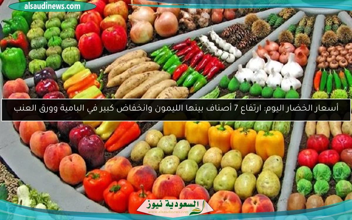 أسعار الخضار اليوم: ارتفاع 7 أصناف بينها الليمون وانخفاض كبير في البامية وورق العنب