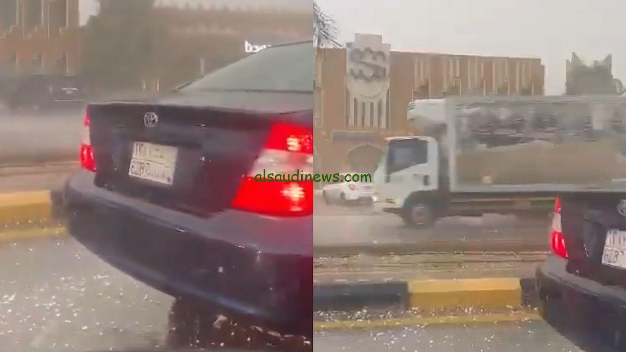بريدة تشهد أمطاراً غزيرة وبرداً وسط تحذيرات من غبار كثيف قادم