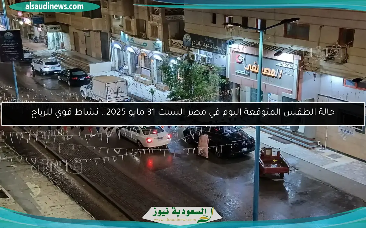 حالة الطقس المتوقعة اليوم في مصر السبت 31 مايو 2025.. نشاط قوي للرياح