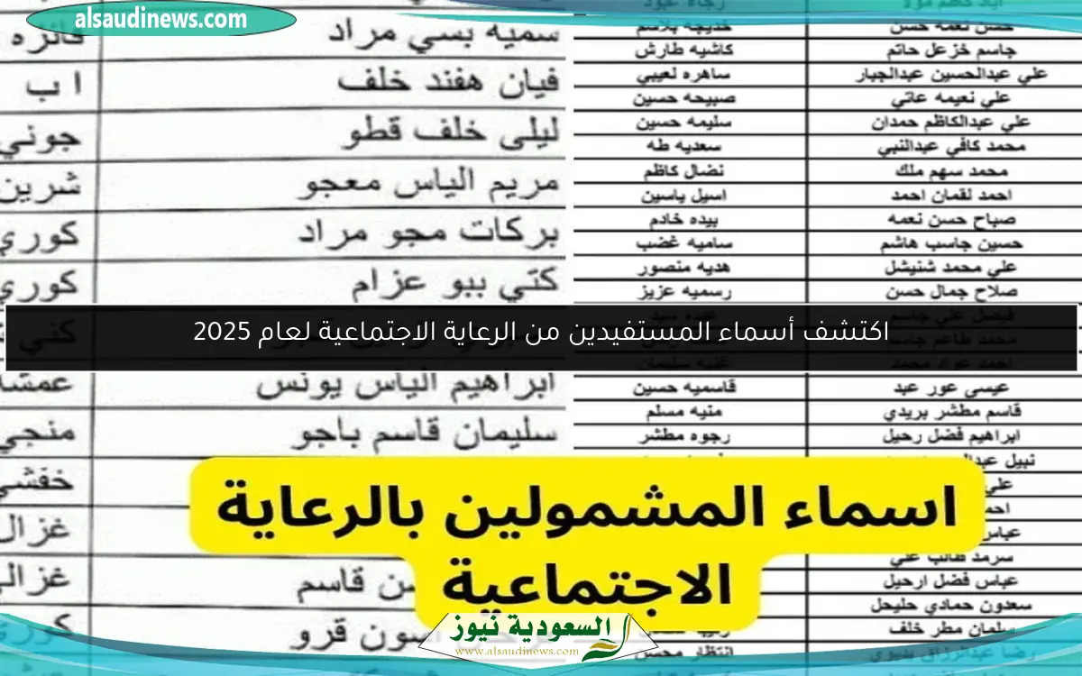 اكتشف أسماء المستفيدين من الرعاية الاجتماعية لعام 2025