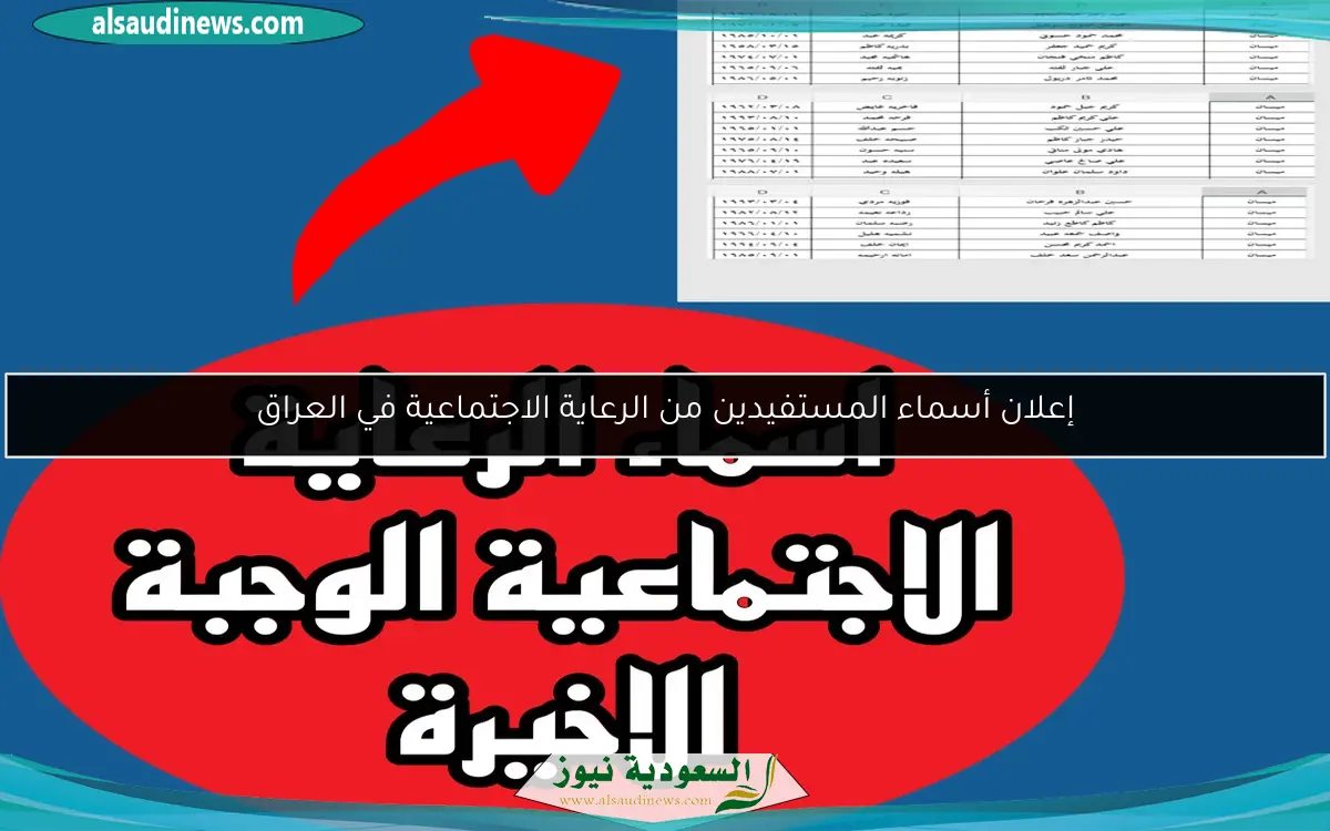 إعلان أسماء المستفيدين من الرعاية الاجتماعية في العراق