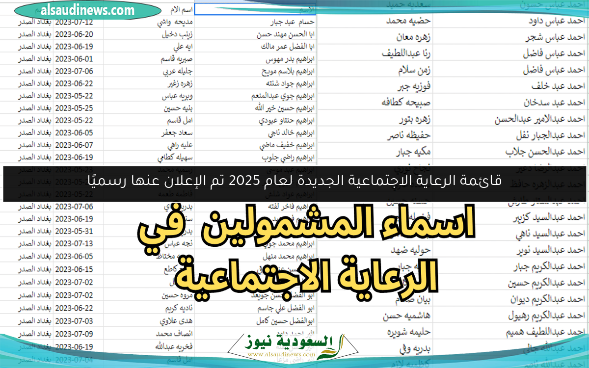 تأكيد جديد للرعاية الاجتماعية 2025 مع قائمة رسمية باسمك