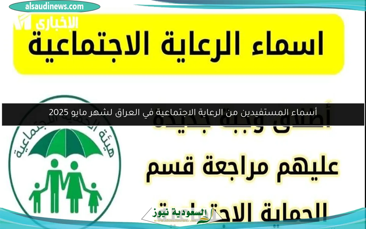 أسماء المستفيدين من الرعاية الاجتماعية في العراق لشهر مايو 2025