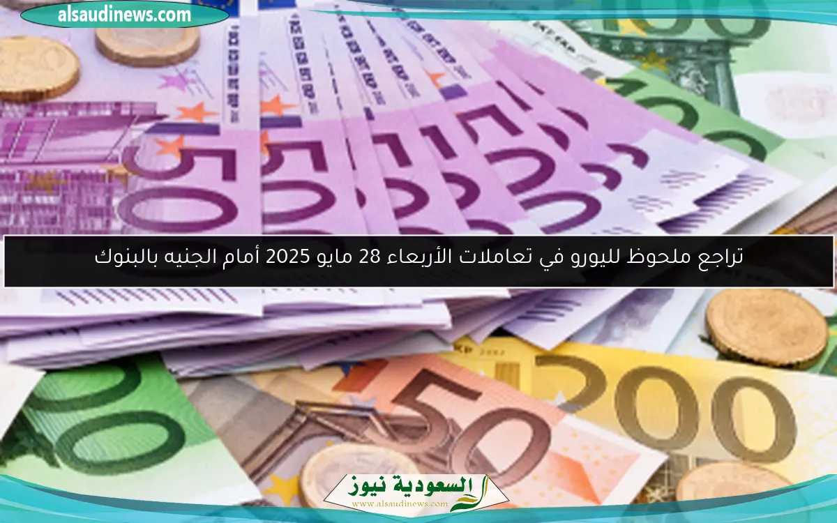 تراجع ملحوظ لليورو في تعاملات الأربعاء 28 مايو 2025 أمام الجنيه بالبنوك