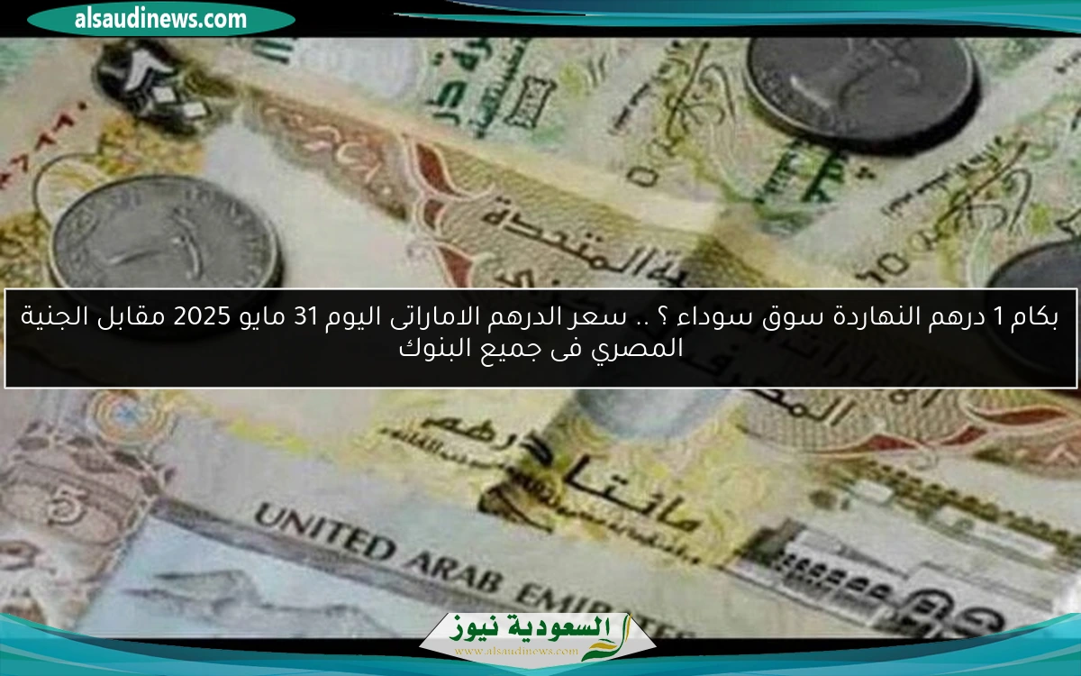 بكام 1 درهم النهاردة سوق سوداء ؟ .. سعر الدرهم الاماراتى اليوم 31 مايو 2025 مقابل الجنية المصري فى جميع البنوك