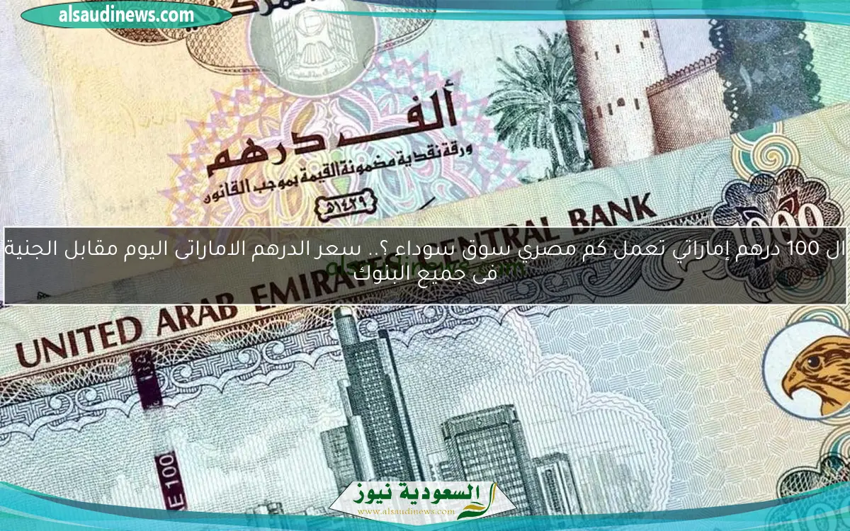 ال 100 درهم إماراتي تعمل كم مصري سوق سوداء ؟.. سعر الدرهم الاماراتى اليوم مقابل الجنية فى جميع البنوك