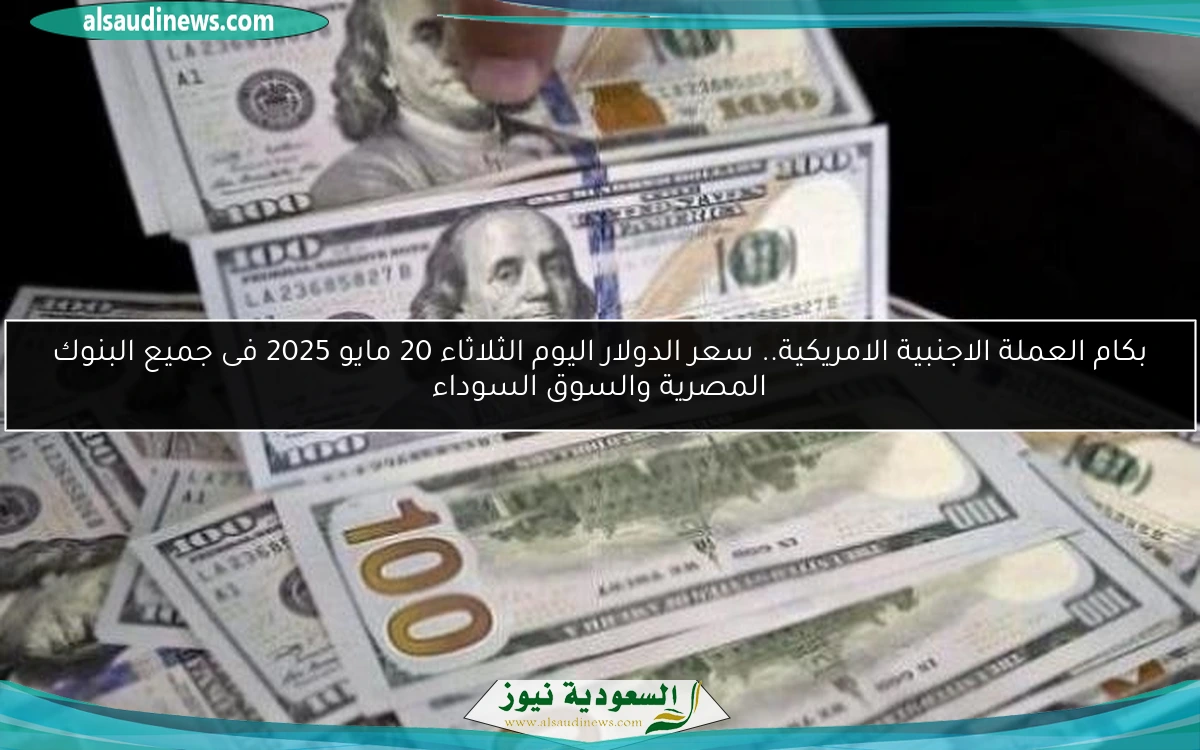 بكام العملة الاجنبية الامريكية.. سعر الدولار اليوم الثلاثاء 20 مايو 2025 فى جميع البنوك المصرية والسوق السوداء