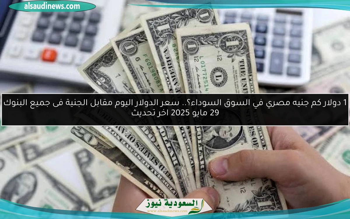 1 دولار كم جنيه مصري في السوق السوداء؟.. سعر الدولار اليوم مقابل الجنية فى جميع البنوك 29 مايو 2025 اخر تحديث