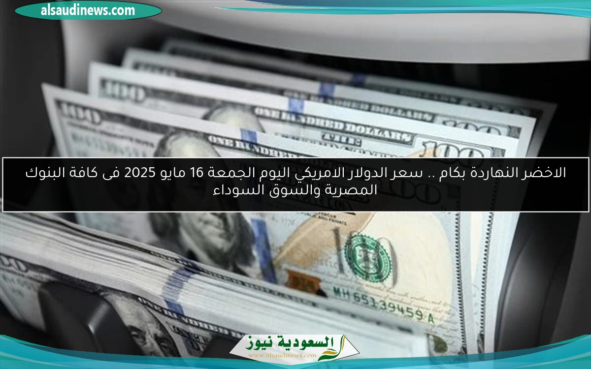 الاخضر النهاردة بكام .. سعر الدولار الامريكي اليوم الجمعة 16 مايو 2025 فى كافة البنوك المصرية والسوق السوداء