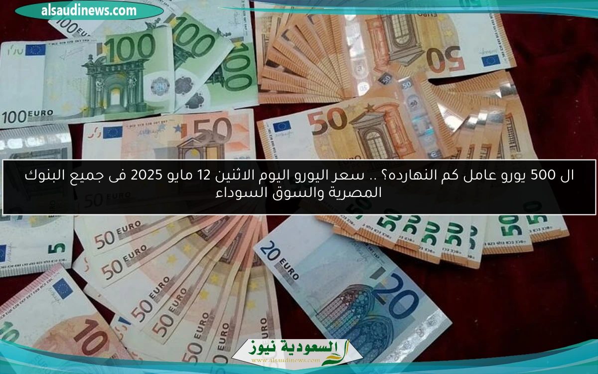 ال 500 يورو عامل كم النهارده؟ .. سعر اليورو اليوم الاثنين 12 مايو 2025 فى جميع البنوك المصرية والسوق السوداء