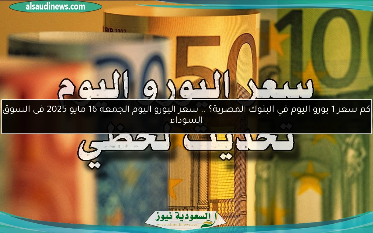 كم سعر 1 يورو اليوم في البنوك المصرية؟ .. سعر اليورو اليوم الجمعه 16 مايو 2025 فى السوق السوداء