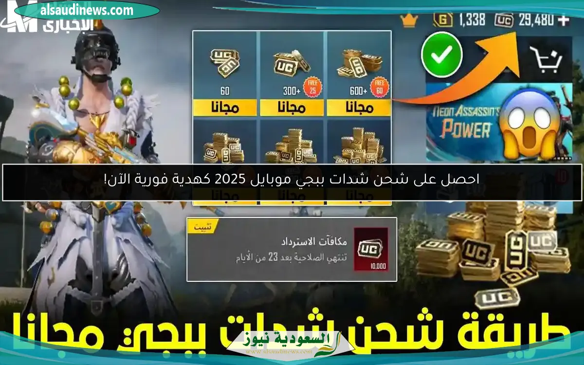 احصل على شحن شدات ببجي موبايل 2025 كهدية فورية الآن!