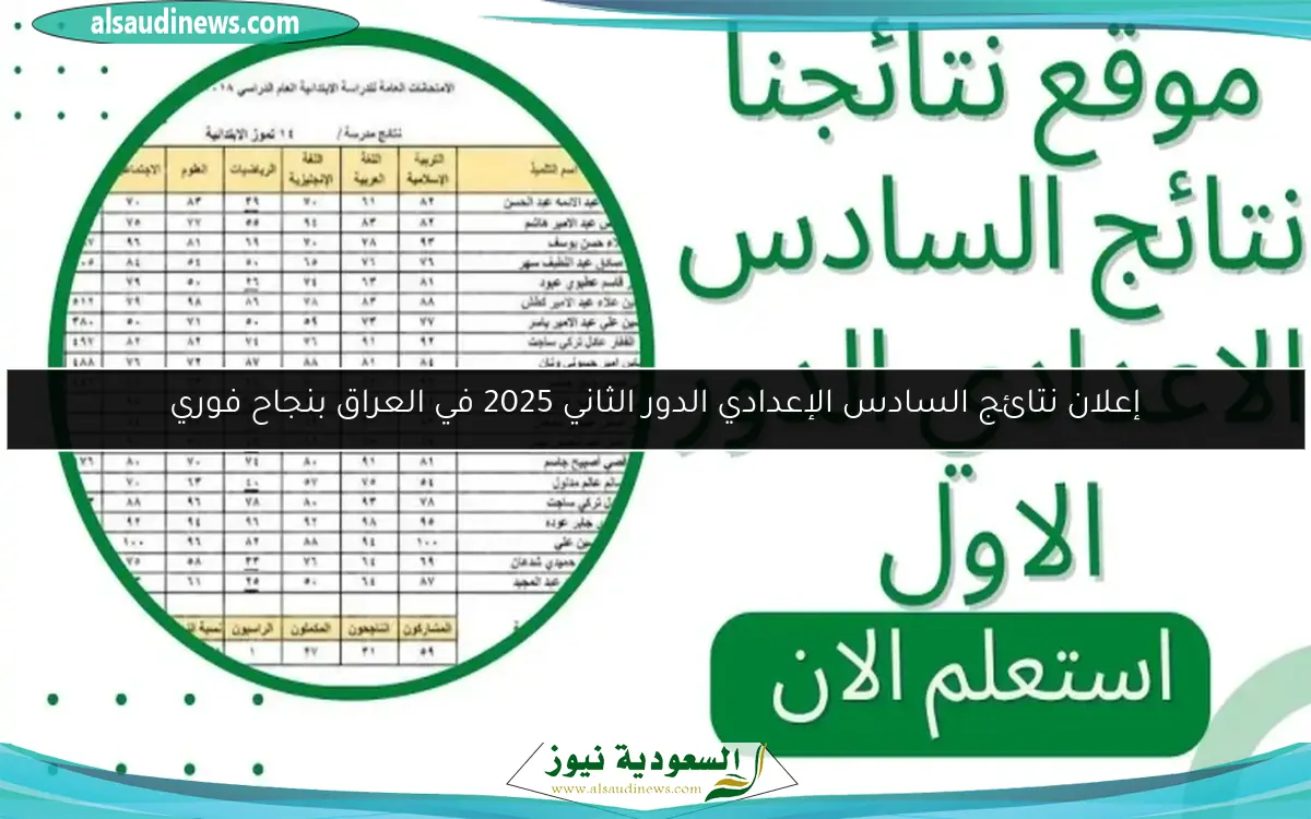 إعلان نتائج السادس الإعدادي الدور الثاني 2025 في العراق بنجاح فوري
