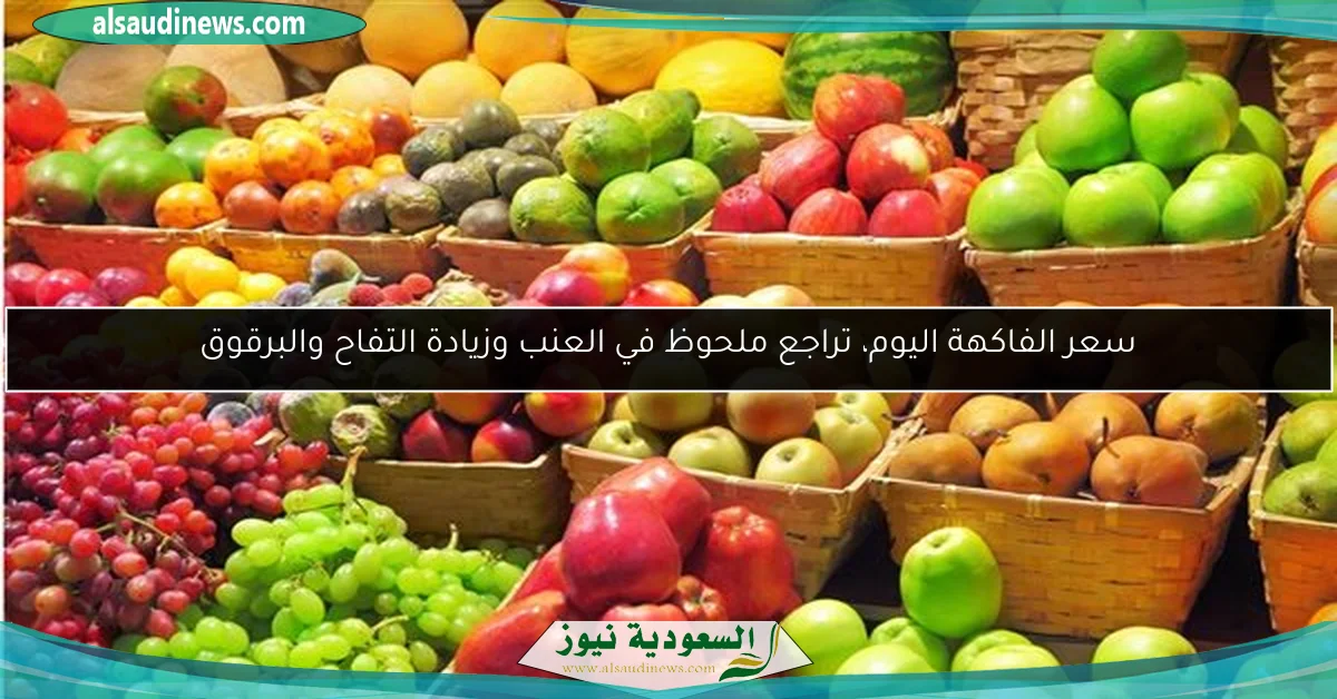 سعر الفاكهة اليوم، تراجع ملحوظ في العنب وزيادة التفاح والبرقوق