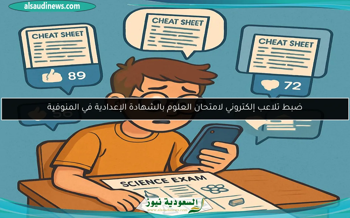 ضبط تلاعب إلكتروني لامتحان العلوم بالشهادة الإعدادية في المنوفية