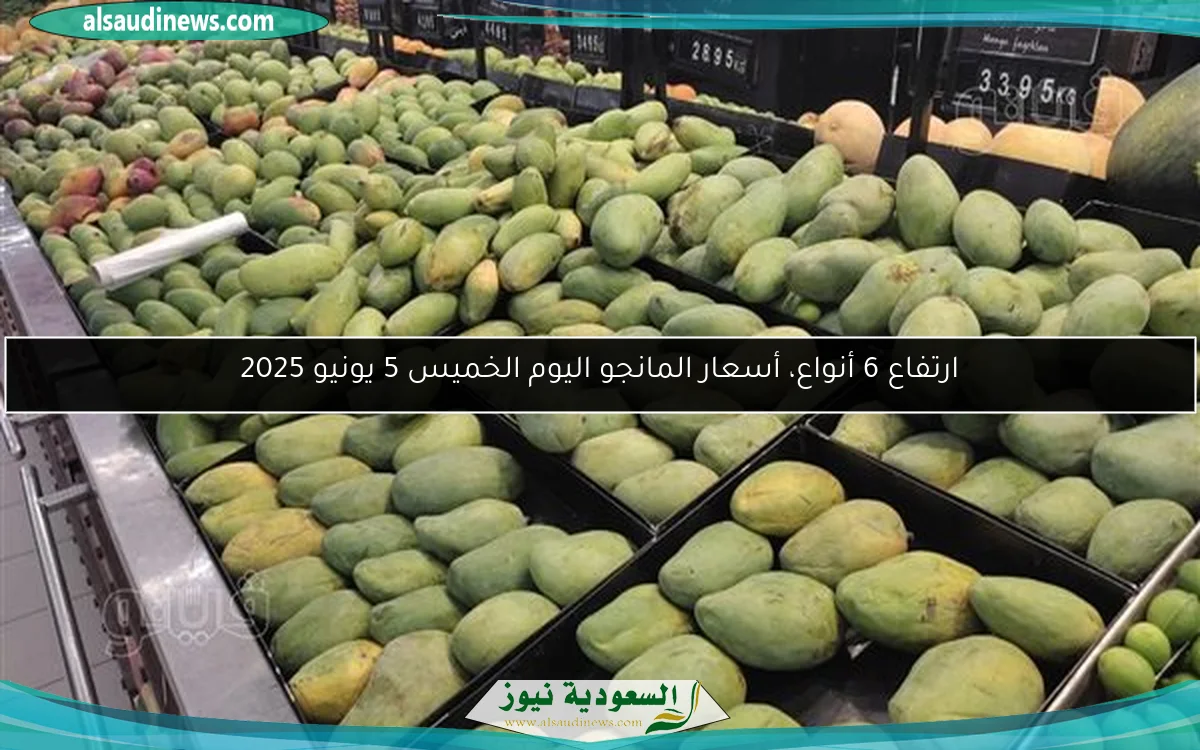ارتفاع 6 أنواع، أسعار المانجو اليوم الخميس 5 يونيو 2025