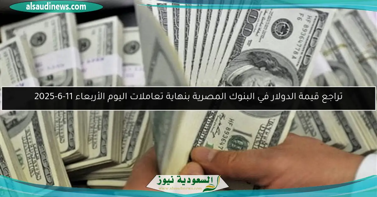 تراجع قيمة الدولار في البنوك المصرية بنهاية تعاملات اليوم الأربعاء 11-6-2025