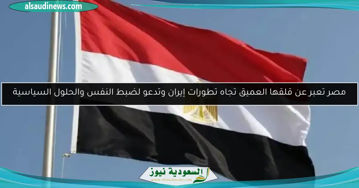 مصر تعبر عن قلقها العميق تجاه تطورات إيران وتدعو لضبط النفس والحلول السياسية