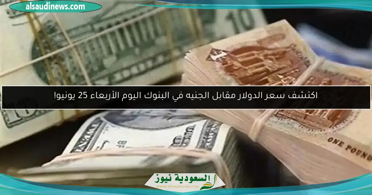 اكتشف سعر الدولار مقابل الجنيه في البنوك اليوم الأربعاء 25 يونيو!