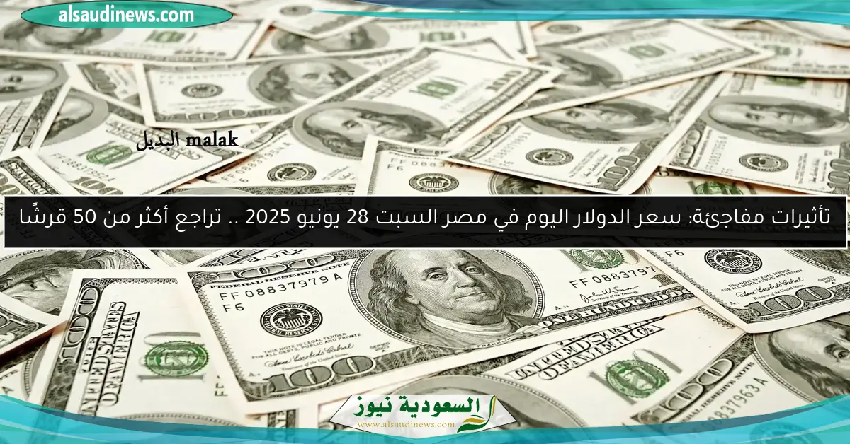 تأثيرات مفاجئة: سعر الدولار اليوم في مصر السبت 28 يونيو 2025 .. تراجع أكثر من 50 قرشًا