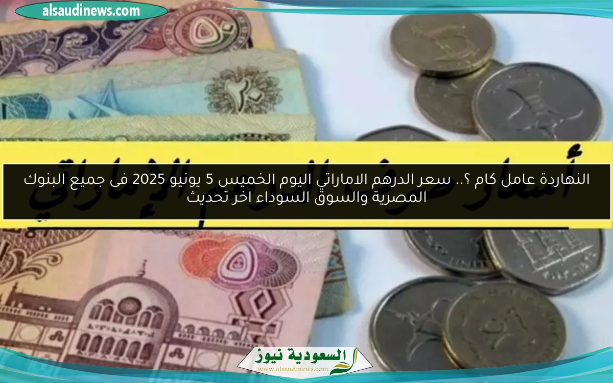 النهاردة عامل كام ؟.. سعر الدرهم الاماراتي اليوم الخميس 5 يونيو 2025 فى جميع البنوك المصرية والسوق السوداء اخر تحديث