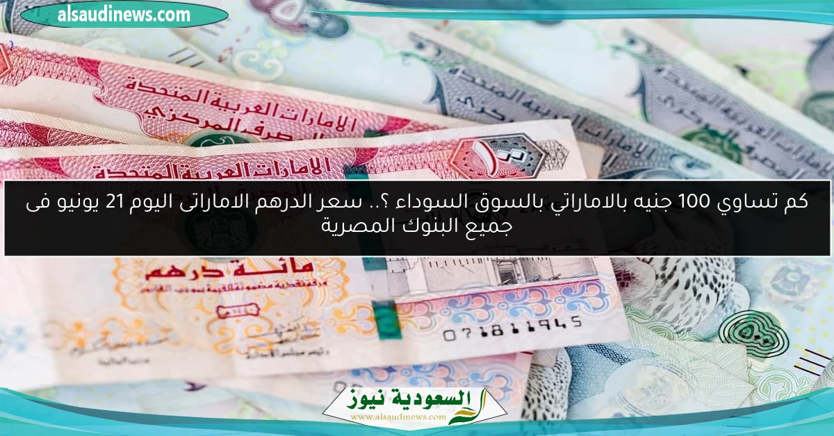 كم تساوي 100 جنيه بالاماراتي بالسوق السوداء ؟.. سعر الدرهم الاماراتى اليوم 21 يونيو فى جميع البنوك المصرية