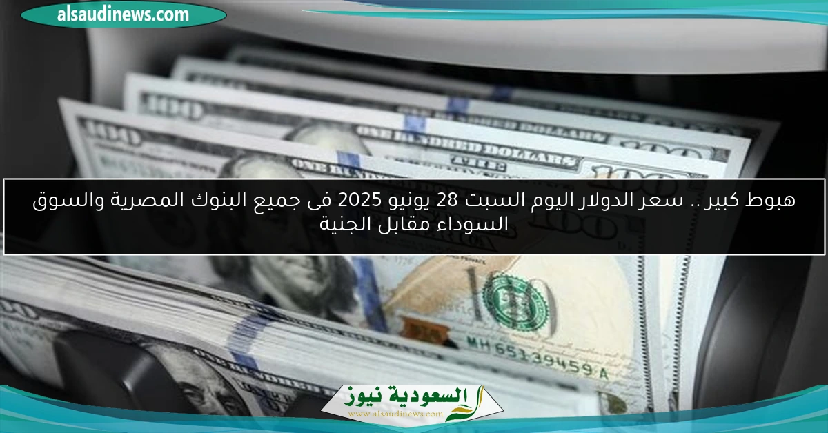 هبوط كبير .. سعر الدولار اليوم السبت 28 يونيو 2025 فى جميع البنوك المصرية والسوق السوداء مقابل الجنية