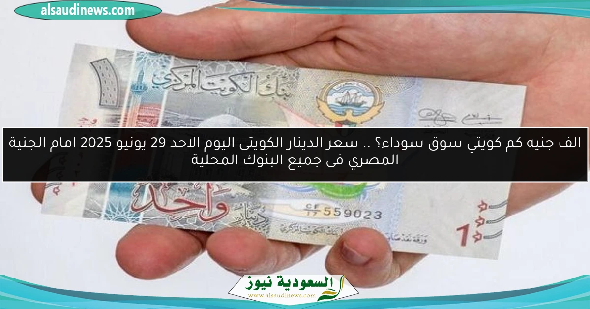 الف جنيه كم كويتي سوق سوداء؟ .. سعر الدينار الكويتى اليوم الاحد 29 يونيو 2025 امام الجنية المصري فى جميع البنوك المحلية